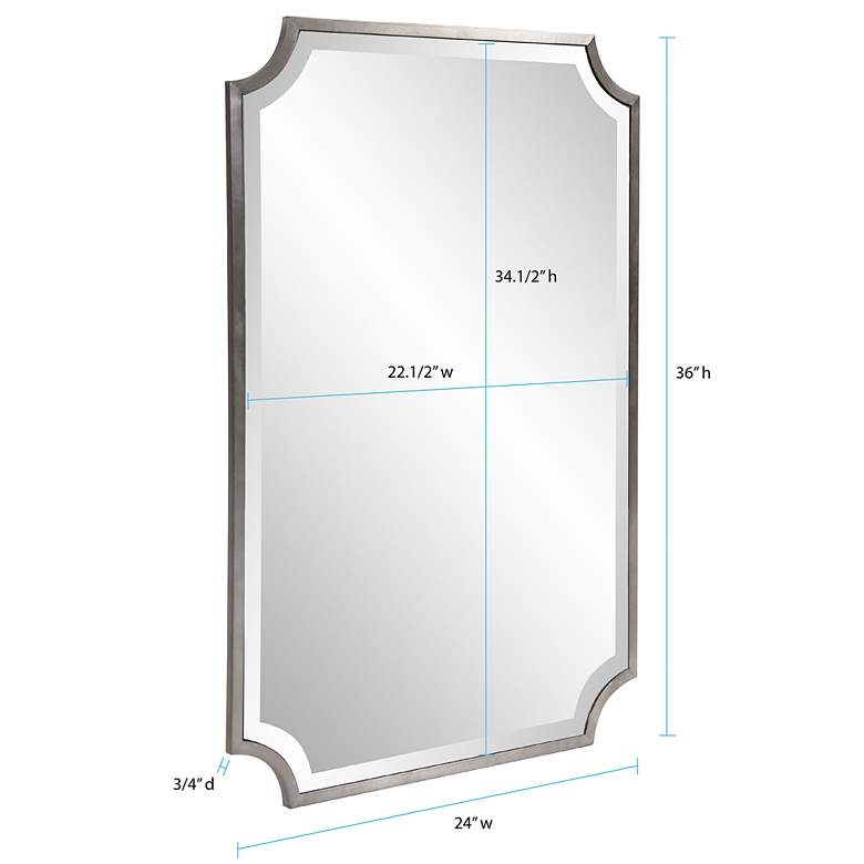 Image 6 Howard Elliott Shield 36" x 24" Titanium Silver Wall Mirror more views