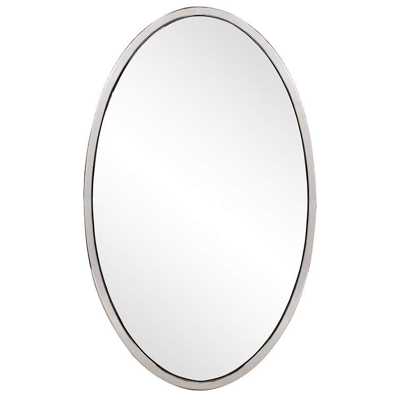 Image 1 Howard Elliott Silver Oval 21.5"35.5" Metal Framed Simone Wall Mi