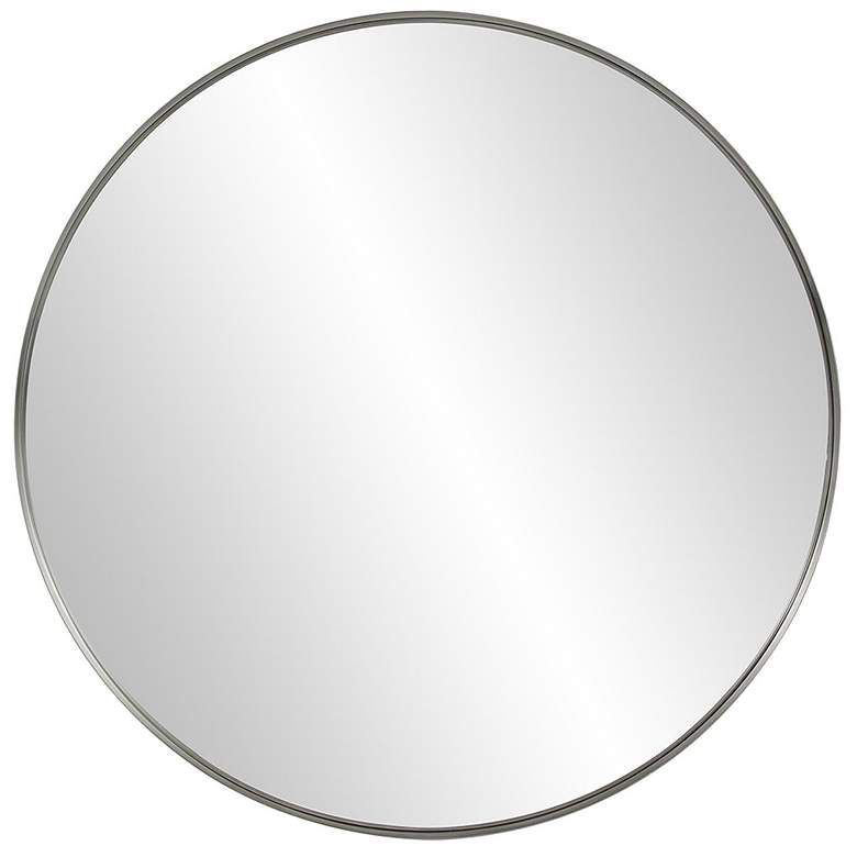 Image 1 Howard Elliott Silver Round Shadowbox Framed 30" Steele Mirror