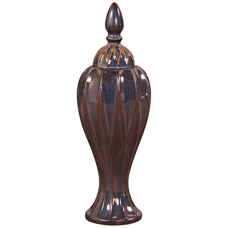 Image 1 Howard Elliott Small Iridescent Pewter Glaze 24 inch High Vase