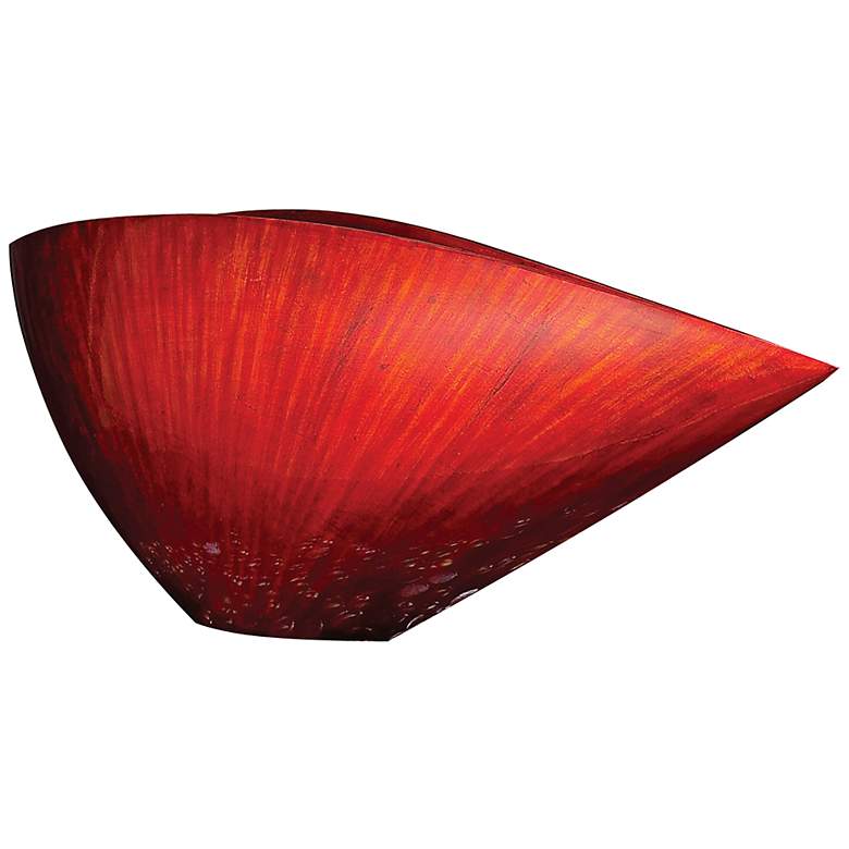 Image 1 Howard Elliott Small Red Lacquer Asymmetrical V-Shaped Vase