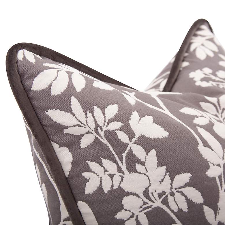 Image 3 Howard Elliott Sparrow Charcoal 20" Square Decorative Pillow more views