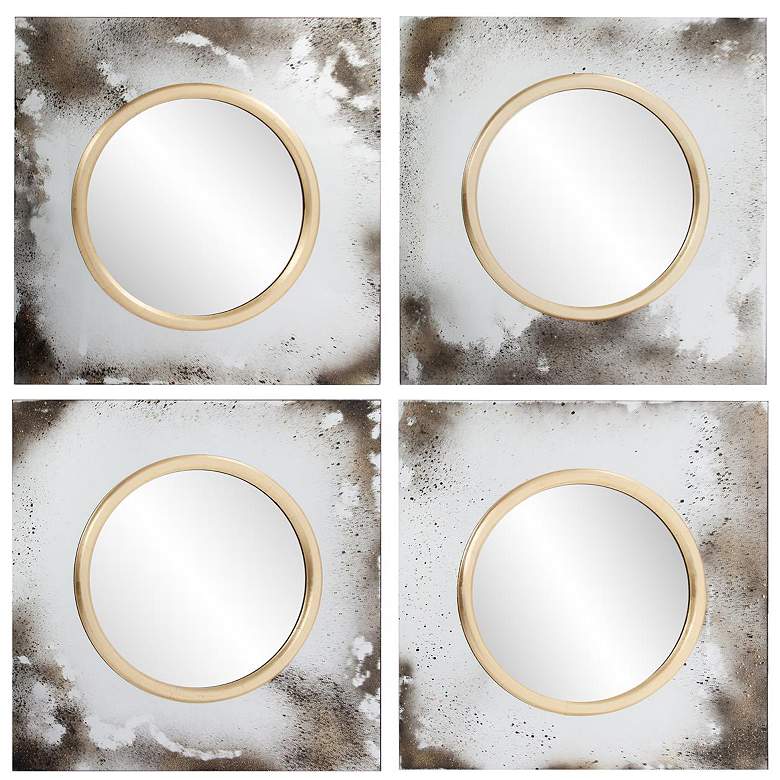 Image 1 Howard Elliott Square Antiqued 23.5" Spectra Wall Mirror Set of 4
