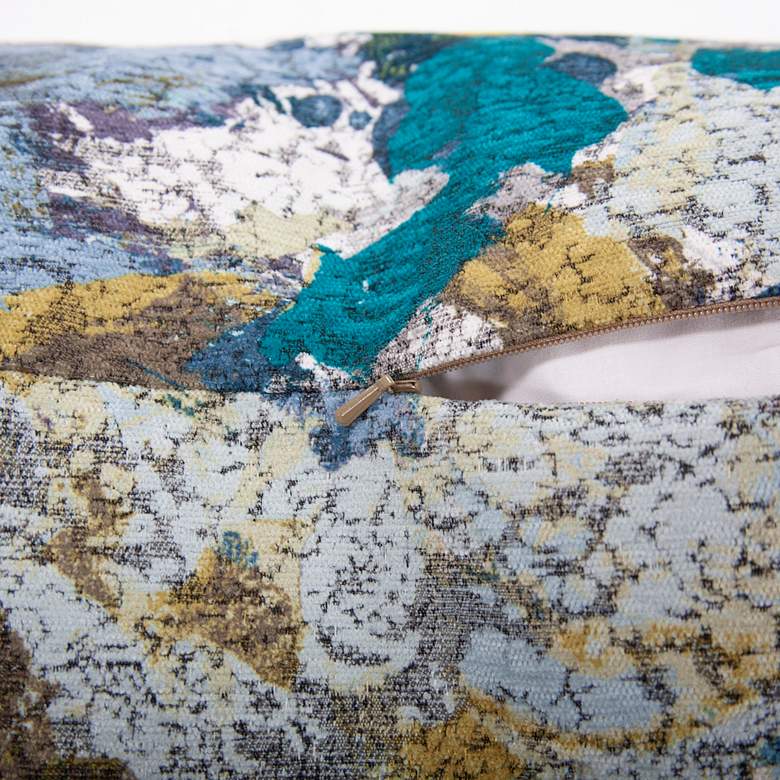 Image 5 Howard Elliott Stanton Turquoise 24" Square Throw Pillow more views