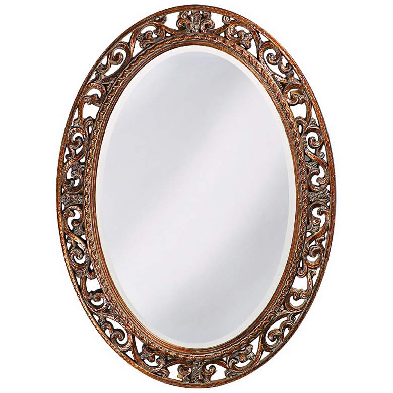 Image 1 Howard Elliott Suzanne Gold 27" x 37" Oval Wall Mirror