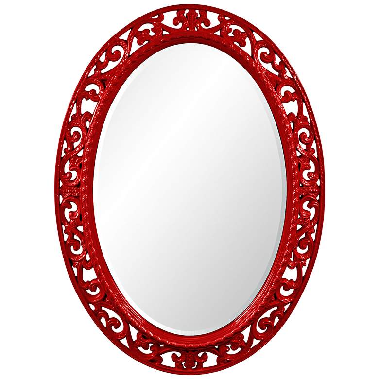 Image 1 Howard Elliott Suzanne Red 27 inch x 37 inch Oval Wall Mirror
