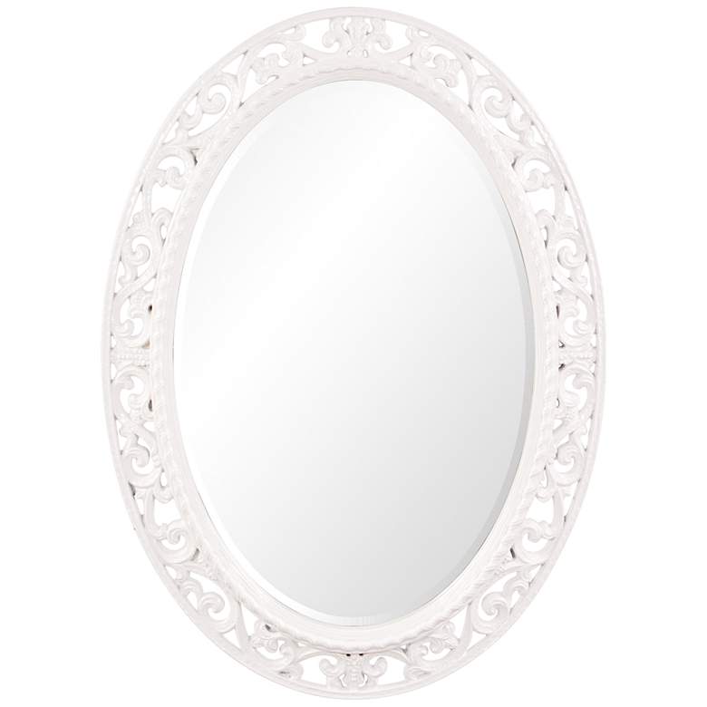 Image 1 Howard Elliott Suzanne White 27" x 37" Oval Wall Mirror