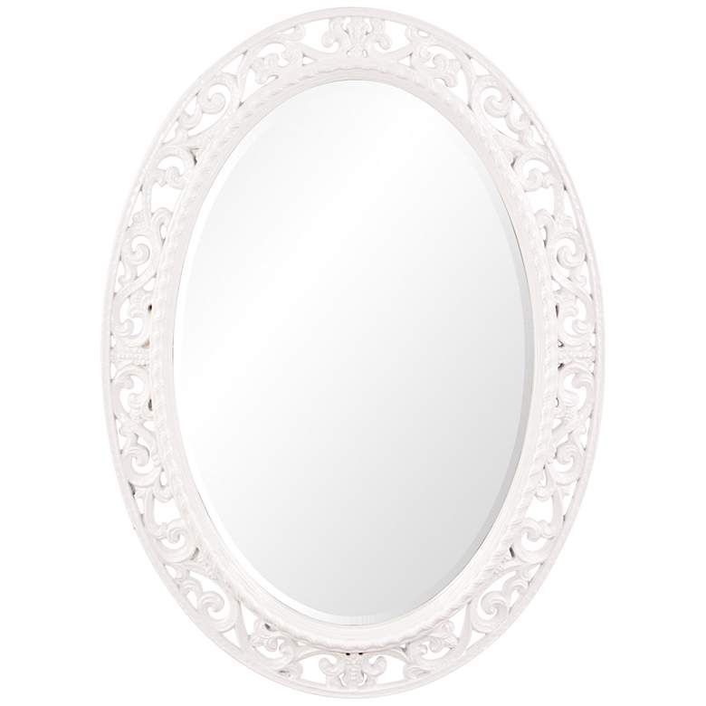 Image 1 Howard Elliott Suzanne White 27 inch x 37 inch Oval Wall Mirror