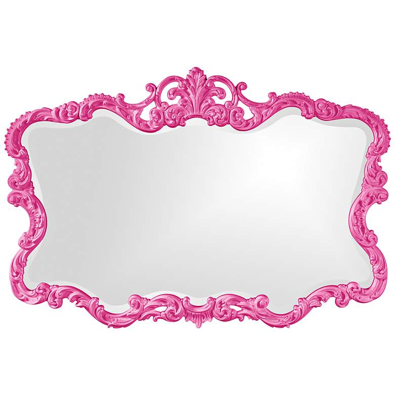 Image 1 Howard Elliott Talida 38" x 27" Arch Top Hot Pink Wall Mirror