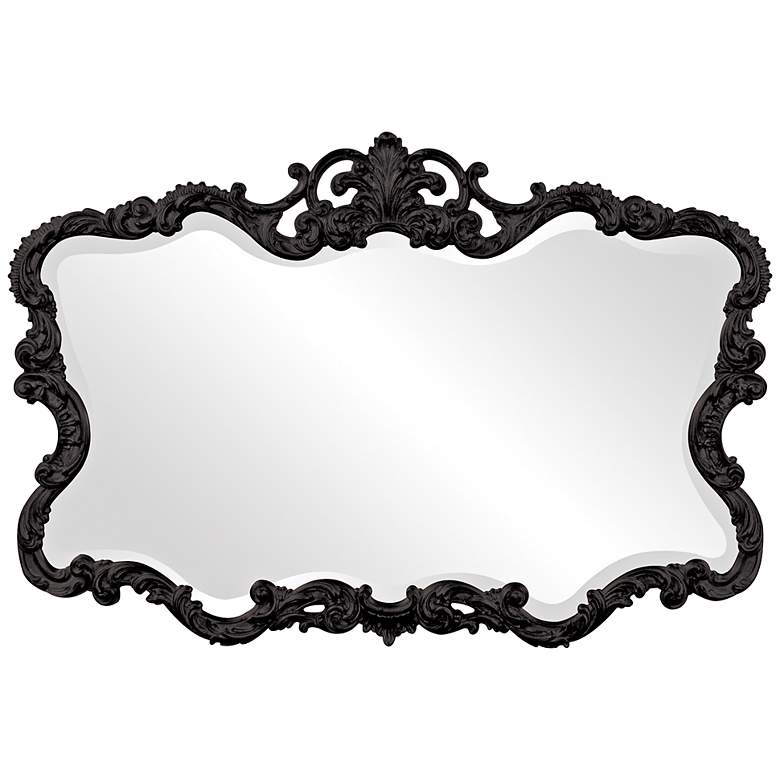 Image 1 Howard Elliott Talida 38 inch x 27 inch Metallic Black Wall Mirror