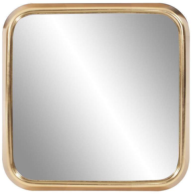 Image 1 Howard Elliott Templeton 16 1/2" Square Gold Curved Edge Wall Mirror