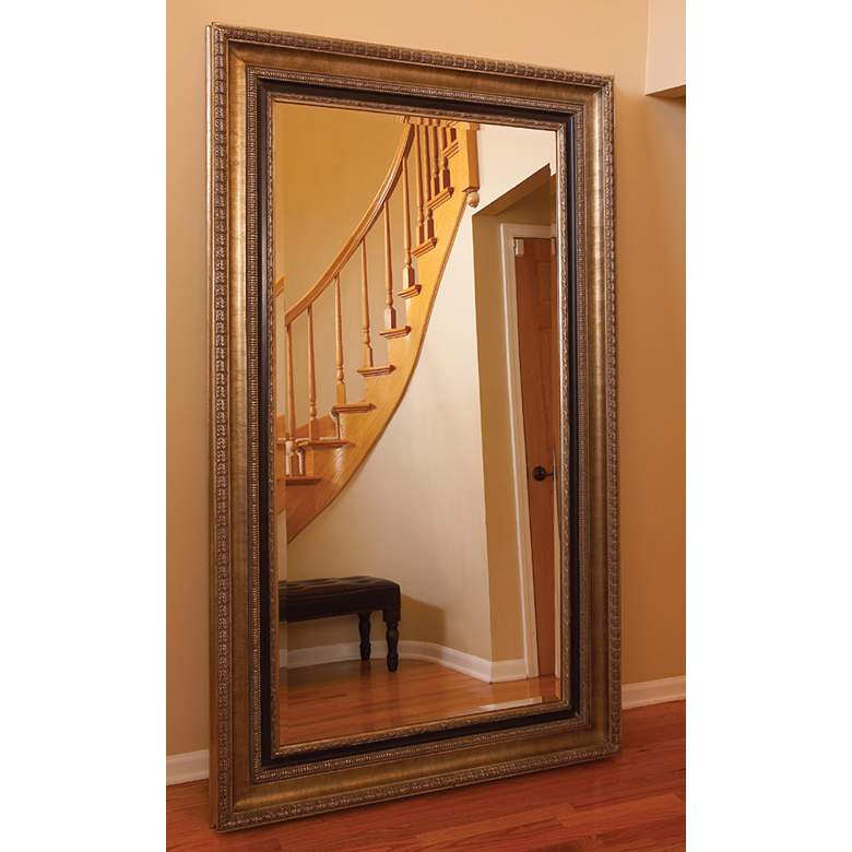 Image 4 Howard Elliott Texan 87" x 51" Oversized Silver Floor Mirror more views