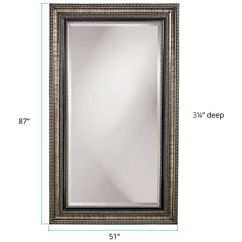 Image 5 Howard Elliott Texan 87" x 51" Oversized Silver Floor Mirror more views
