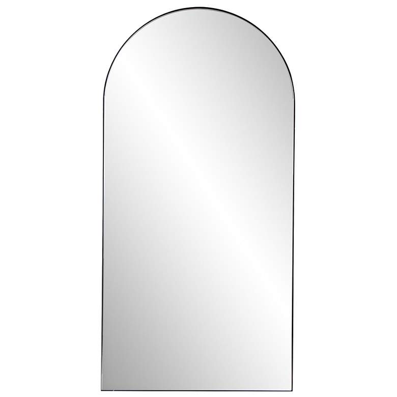 Image 1 Howard Elliott Van Buren Black 20" x 40" Arched Wall Mirror
