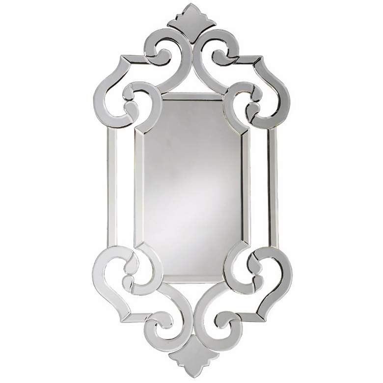 Image 1 Howard Elliott Venetian 41" x 22" Fleur-de-Lis Wall Mirror