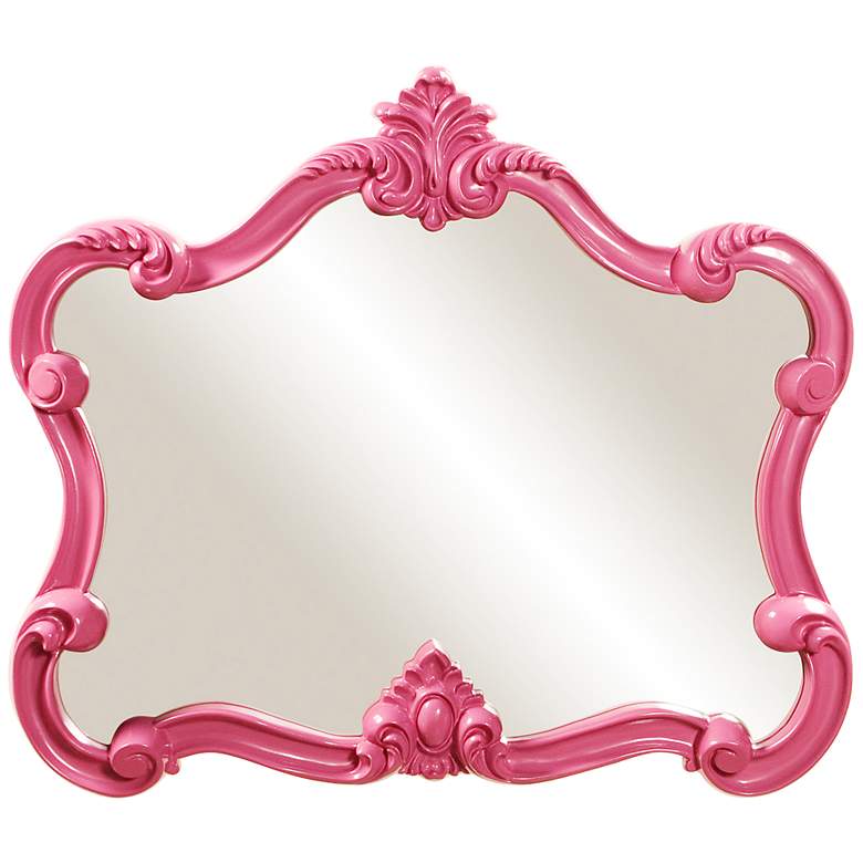 Image 1 Howard Elliott Veruca Pink 32 inch x 28 inch Wall Mirror