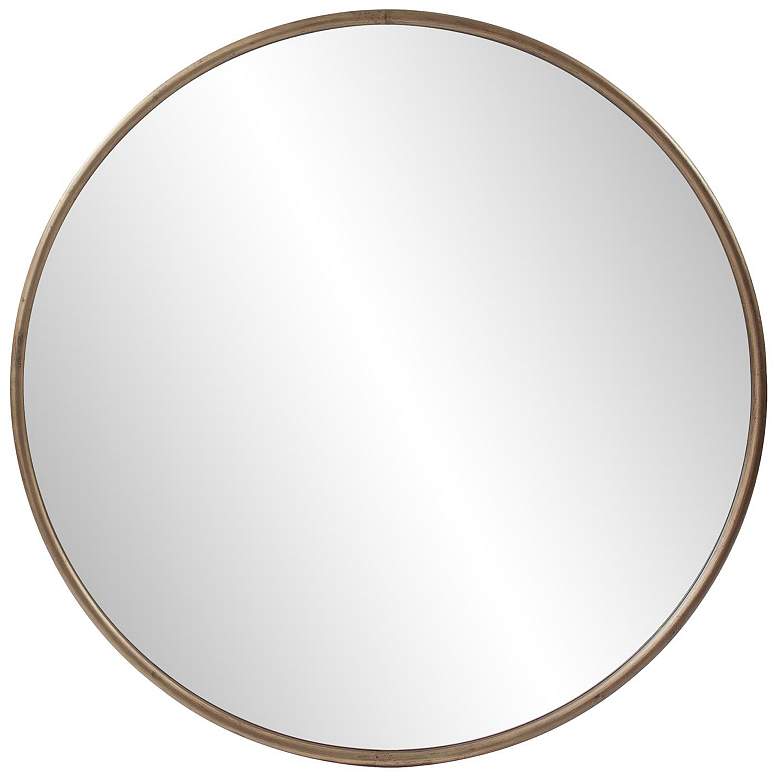 Image 1 Howard Elliott Vintage Gold Round 47" Pure Black Wall Mirror