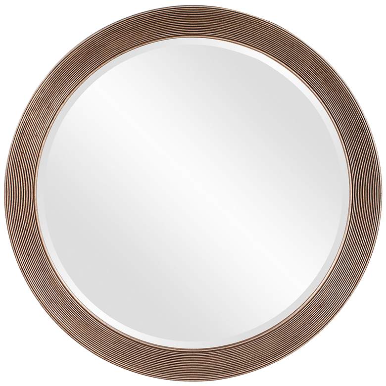 Image 2 Howard Elliott Virginia Silver Leaf 36" Round Wall Mirror