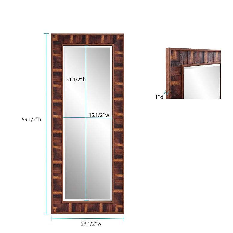 Image 7 Howard Elliott Woodland Wood 23 1/2" x 59 1/2" Wall Mirror more views