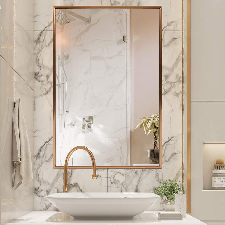 Image 1 Howard Elliott Yorkville Brushed Brass 24" x 36" Wall Mirror