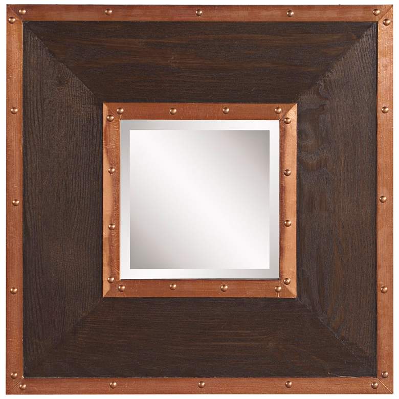 Image 1 Howard Elliott Zane Copper Studded 20 inch Square Wall Mirror