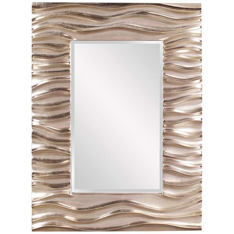 Image 1 Howard Elliott Zenith Silver Wavy 31" x 39" Wall Mirror