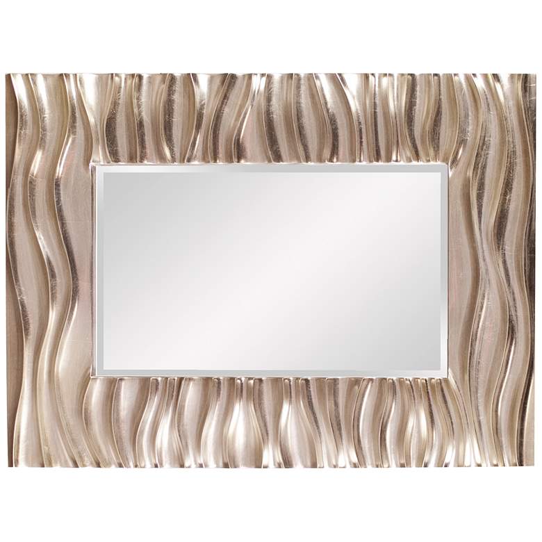 Image 3 Howard Elliott Zenith Silver Wavy 31" x 39" Wall Mirror more views