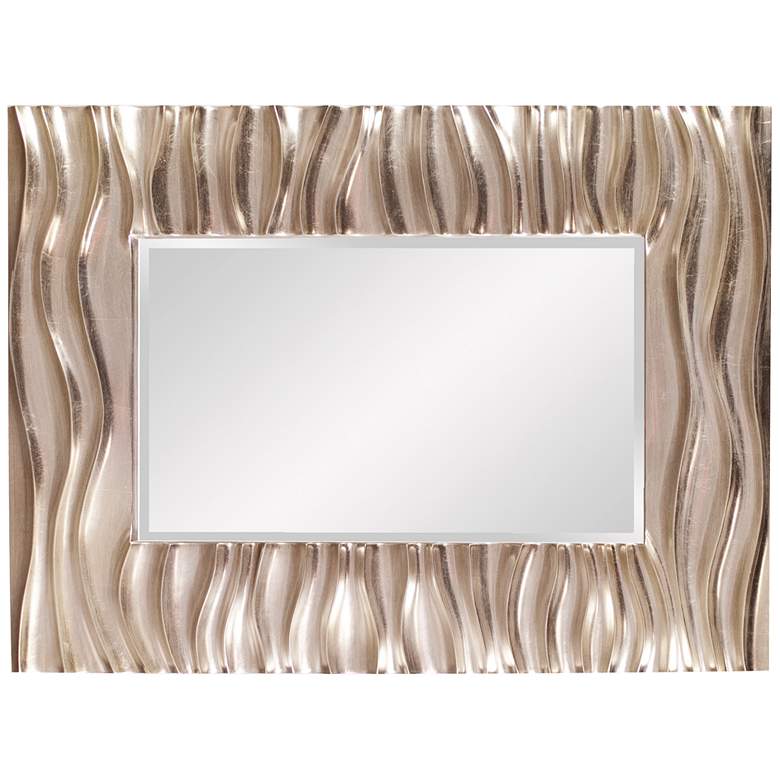 Image 3 Howard Elliott Zenith Silver Wavy 31 inch x 39 inch Wall Mirror more views