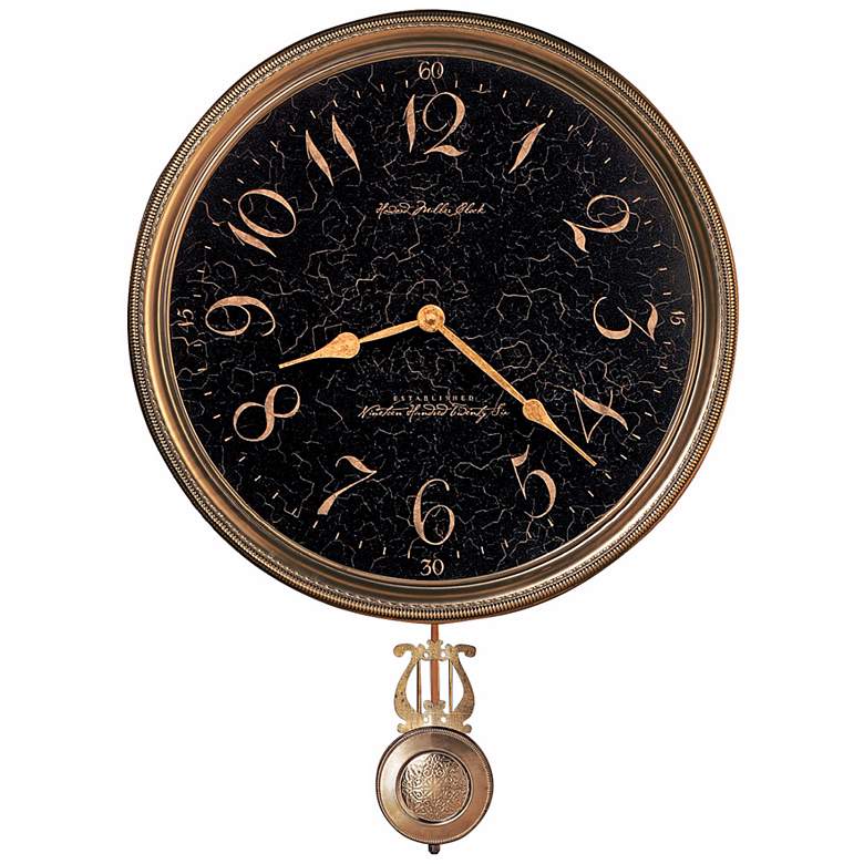 Image 1 Howard Miller 21 inch High Paris Night Brass Wall Clock