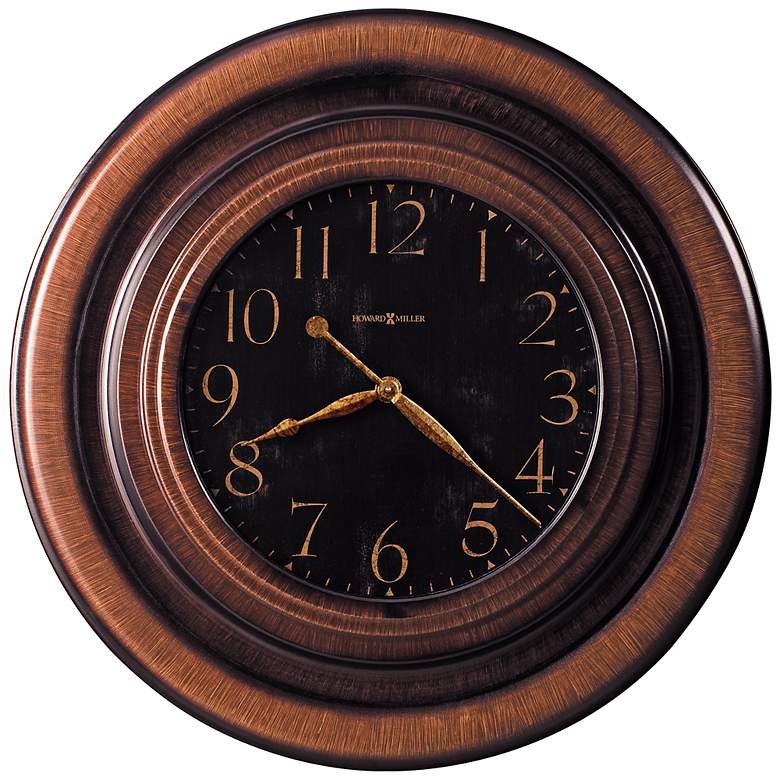 Image 1 Howard Miller 29 1/2 inch Rockwell Black-Brown Wall Clock