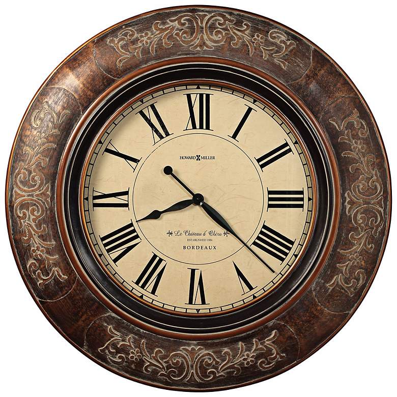 Image 1 Howard Miller 37 1/4" Le Chateau Vine Pattern Wall Clock