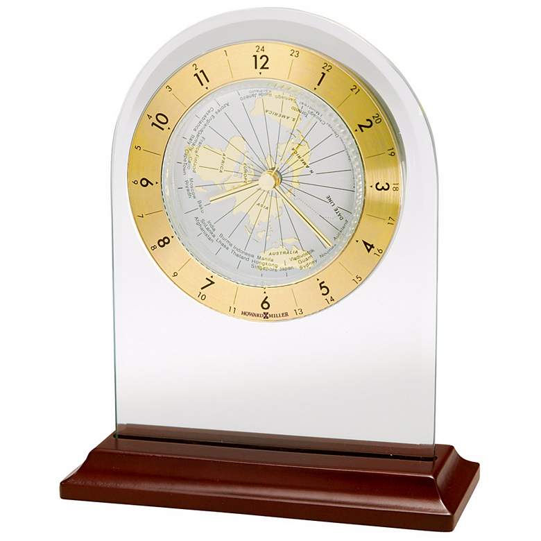Image 1 Howard Miller 6 3/4 inch High World Time Alarm Clock