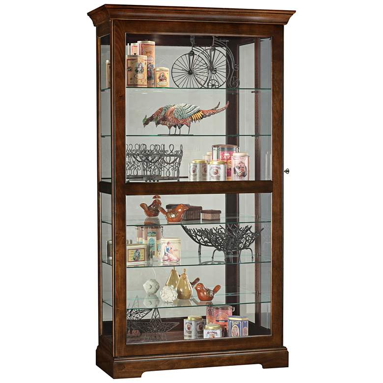 Image 1 Howard Miller 78 1/4" Tyler Cherry Bordeaux Curio Cabinet