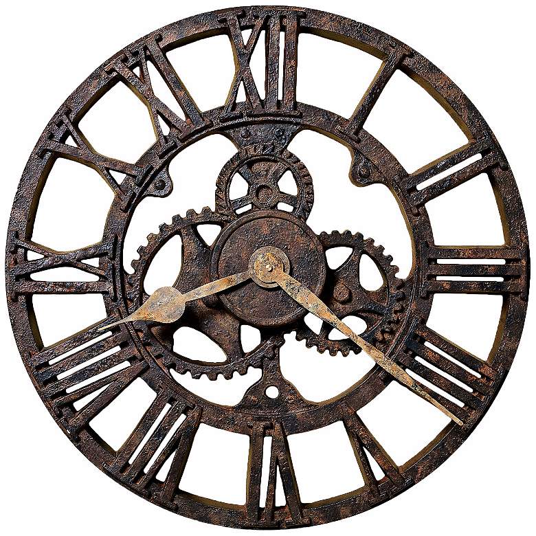 Image 1 Howard Miller Allentown 21 1/2" Round Rusted Wall Clock