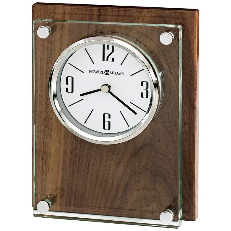 Image 1 Howard Miller Amherst 6 3/4 inch High Glossy Walnut Clock