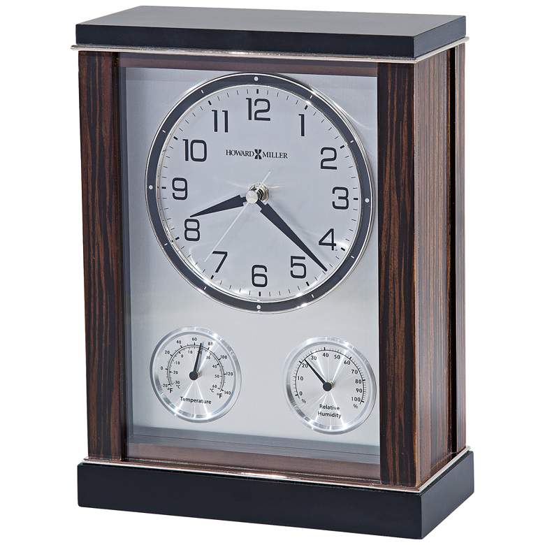 Image 1 Howard Miller Aston 11 inchH Indoor Thermometer Ebony Clock