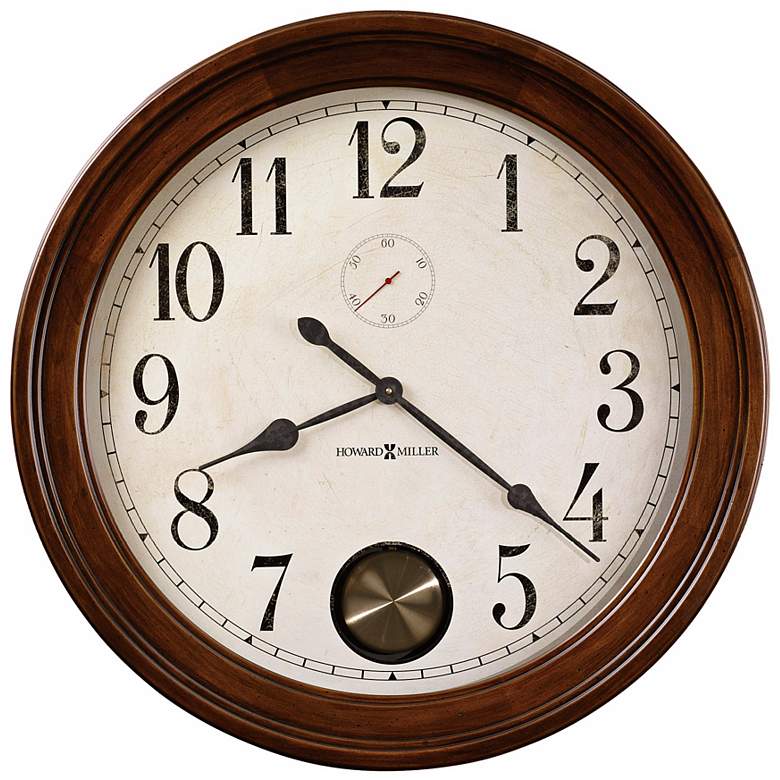 Image 1 Howard Miller Auburn 32 1/2" Wide Cherry Wood Wall Clock