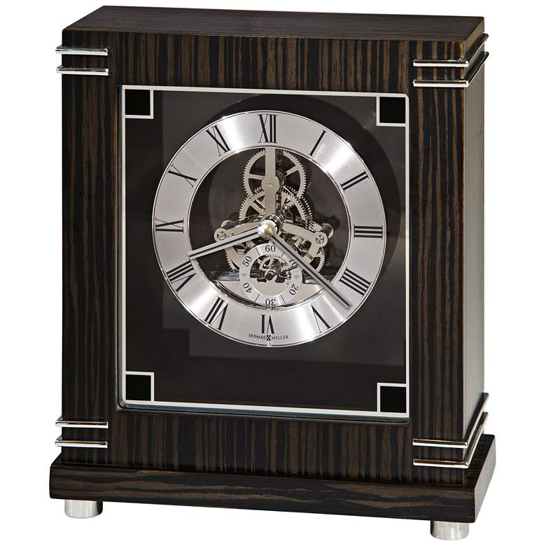 Image 1 Howard Miller Batavia 9 inch High Macassar Ebony Mantel Clock