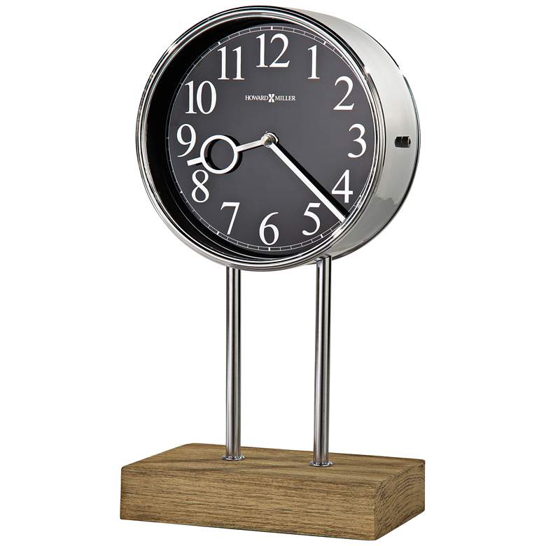 Image 1 Howard Miller Baxford 15 inch High Polished Steel Mantel Clock