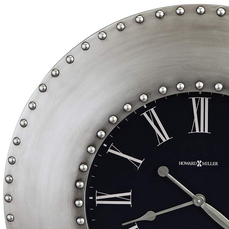 Image 2 Howard Miller Bokaro 33" Round Antique Nickel Wall Clock more views