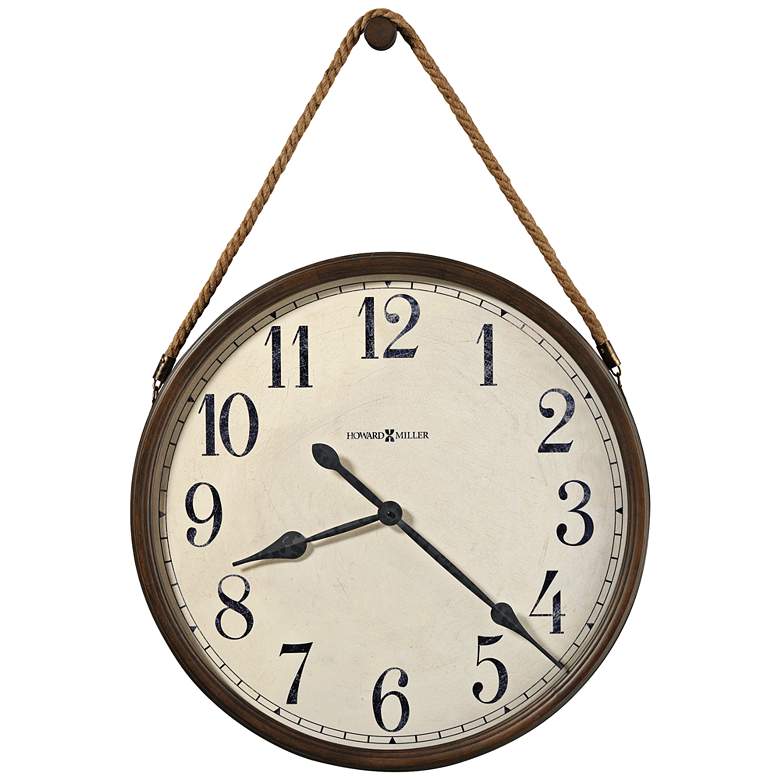 Image 1 Howard Miller Bota 37 inch High Aged Umber Rope-Hung Wall Clock