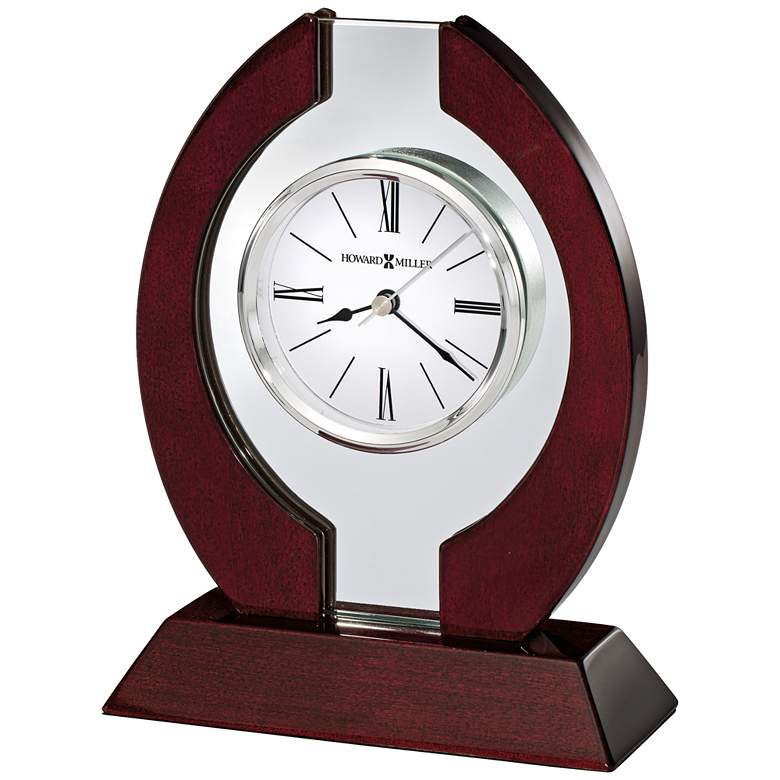 Image 1 Howard Miller Clarion 8 1/4 inch High Rosewood Hall Table Clock