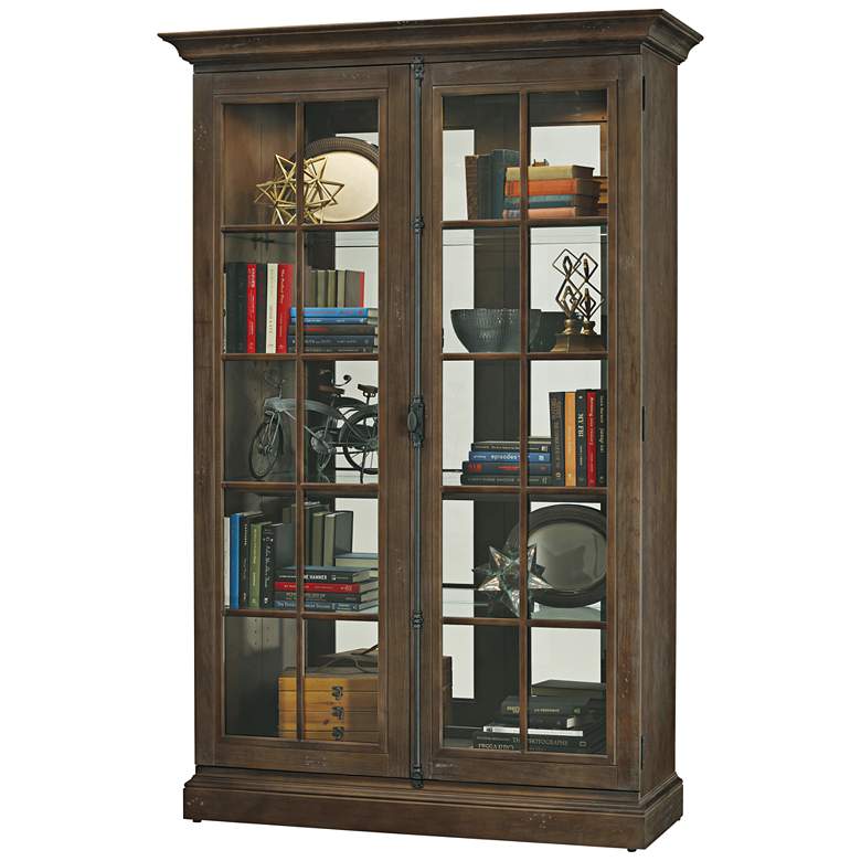 Image 1 Howard Miller Clawson Aged Umber 2-Door Wood Display Cabinet