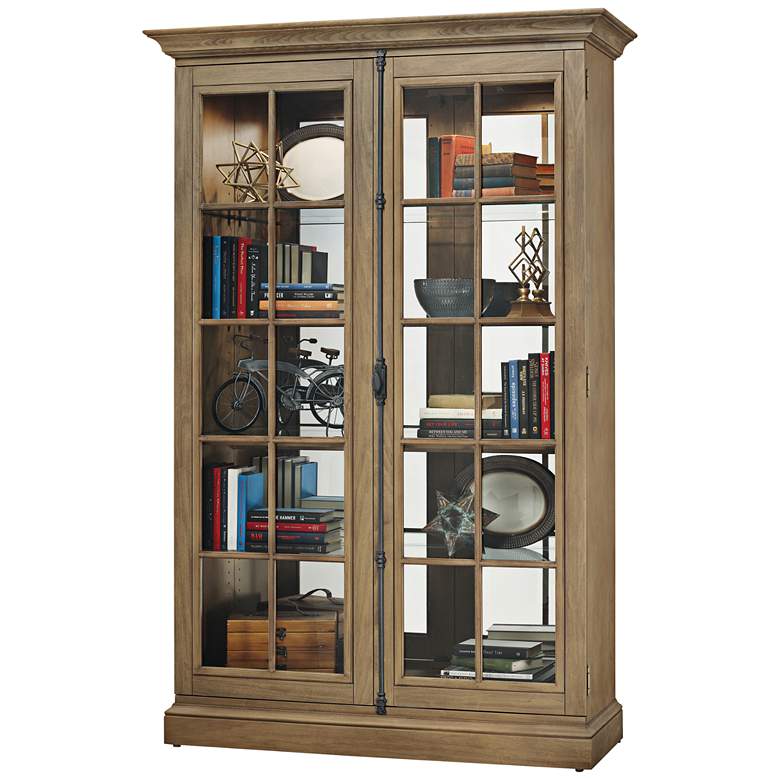 Image 1 Howard Miller Clawson II Aged Natural 2-Door Display Cabinet