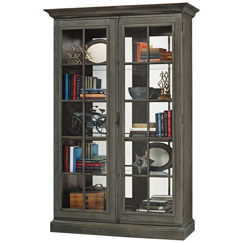 Image 1 Howard Miller Clawson III Aged Auburn 2-Door Display Cabinet