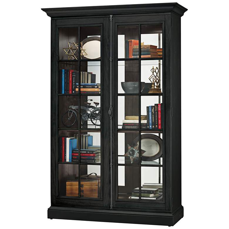 Image 1 Howard Miller Clawson IV Aged Black 2-Door Display Cabinet