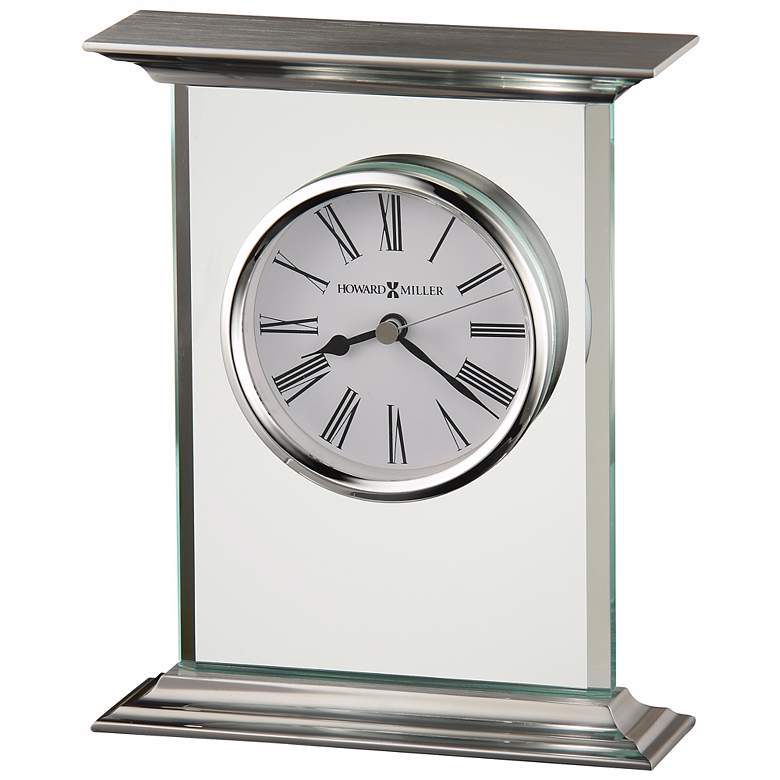 Image 1 Howard Miller Clifton 7" High Traditional Glass Table Clock