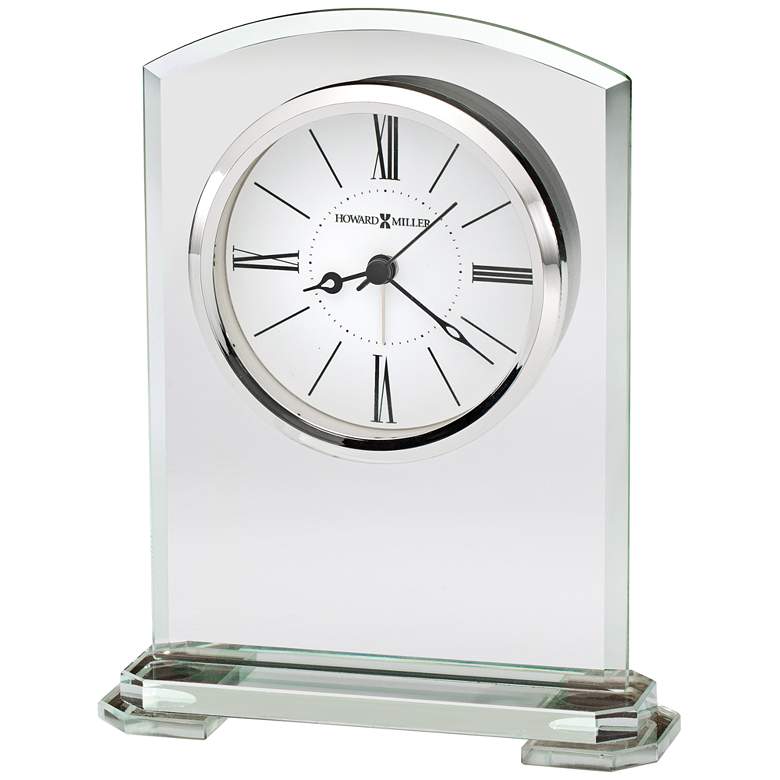 Image 1 Howard Miller Corsica 6 3/4 inch High Beveled Glass Alarm Clock