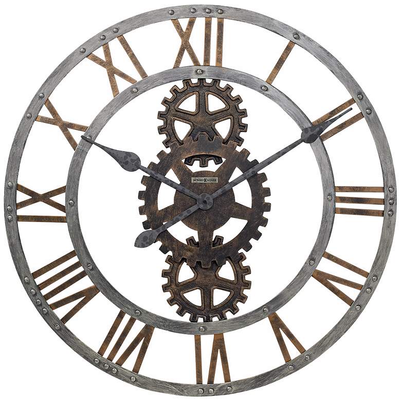 Image 2 Howard Miller Crosby 30" Wide Industrial Gear Wall Clock