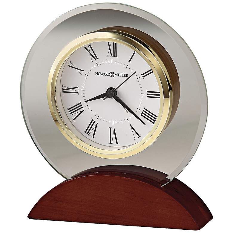 Image 1 Howard Miller Dana 6"H Beveled Glass Table Alarm Clock